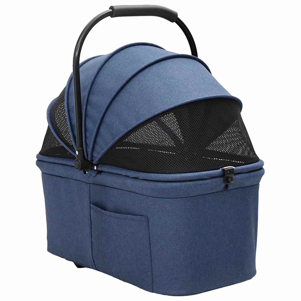 Carrinho de Pet Dobrável Ajustável Azul 78 x 54 x 101 cm