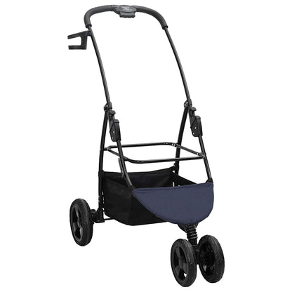 Carrinho de Pet Dobrável Ajustável Azul 78 x 54 x 101 cm