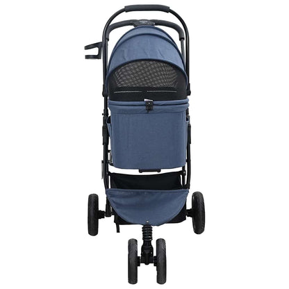 Carrinho de Pet Dobrável Ajustável Azul 78 x 54 x 101 cm