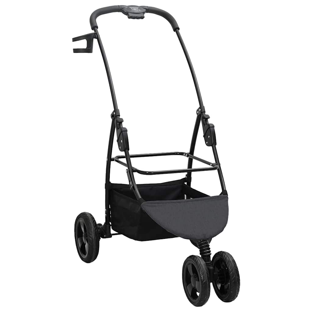 Carrinho de Pet Dobrável Ajustável Preto 78 x 54 x 101 cm