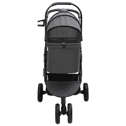 Carrinho de Pet Dobrável Ajustável Preto 78 x 54 x 101 cm