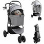 Carrinho de Pet Dobrável Ajustável Cinzeto 78 x 54 x 101 cm