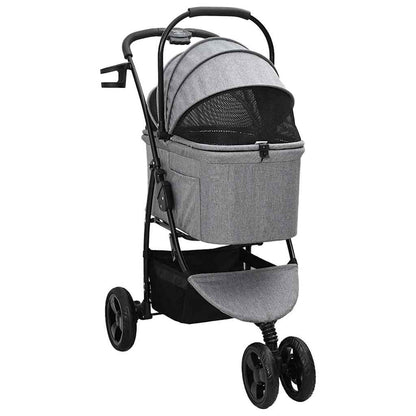 Carrinho de Pet Dobrável Ajustável Cinzeto 78 x 54 x 101 cm
