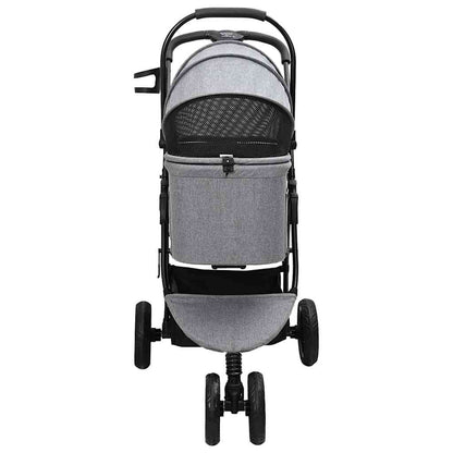 Carrinho de Pet Dobrável Ajustável Cinzeto 78 x 54 x 101 cm