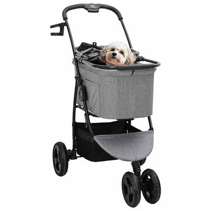 Carrinho de Pet Dobrável Ajustável Cinzeto 78 x 54 x 101 cm