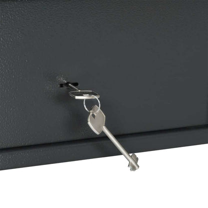 Cofre com bloqueio Cinza escuro RAL7016 20 x 31 x 20 cm Aço