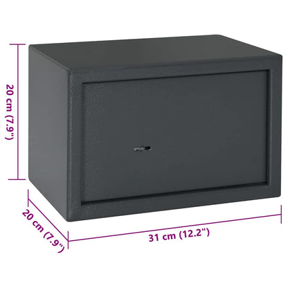 Cofre com bloqueio Cinza escuro RAL7016 20 x 31 x 20 cm Aço