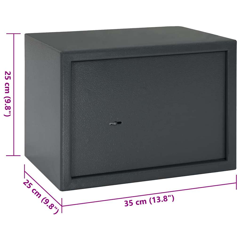 Cofre com bloqueio Cinza escuro RAL7016 25 x 35 x 25 cm Aço