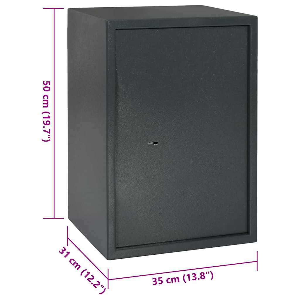 Cofre com bloqueio Cinza escuro RAL7016 31 x 35 x 50 cm Aço
