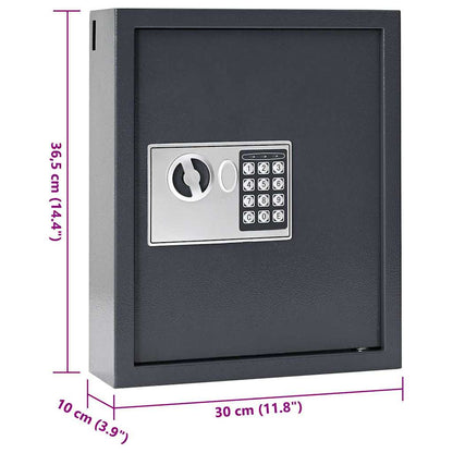 Cofre Digital com bloqueio Cinzeto 30 x 10 x 36.5 cm Aço