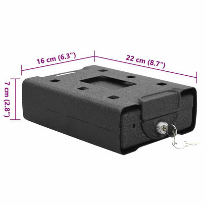 Cofre para Carro com bloqueio Preto 21.8 x 16 x 7 cm Aço