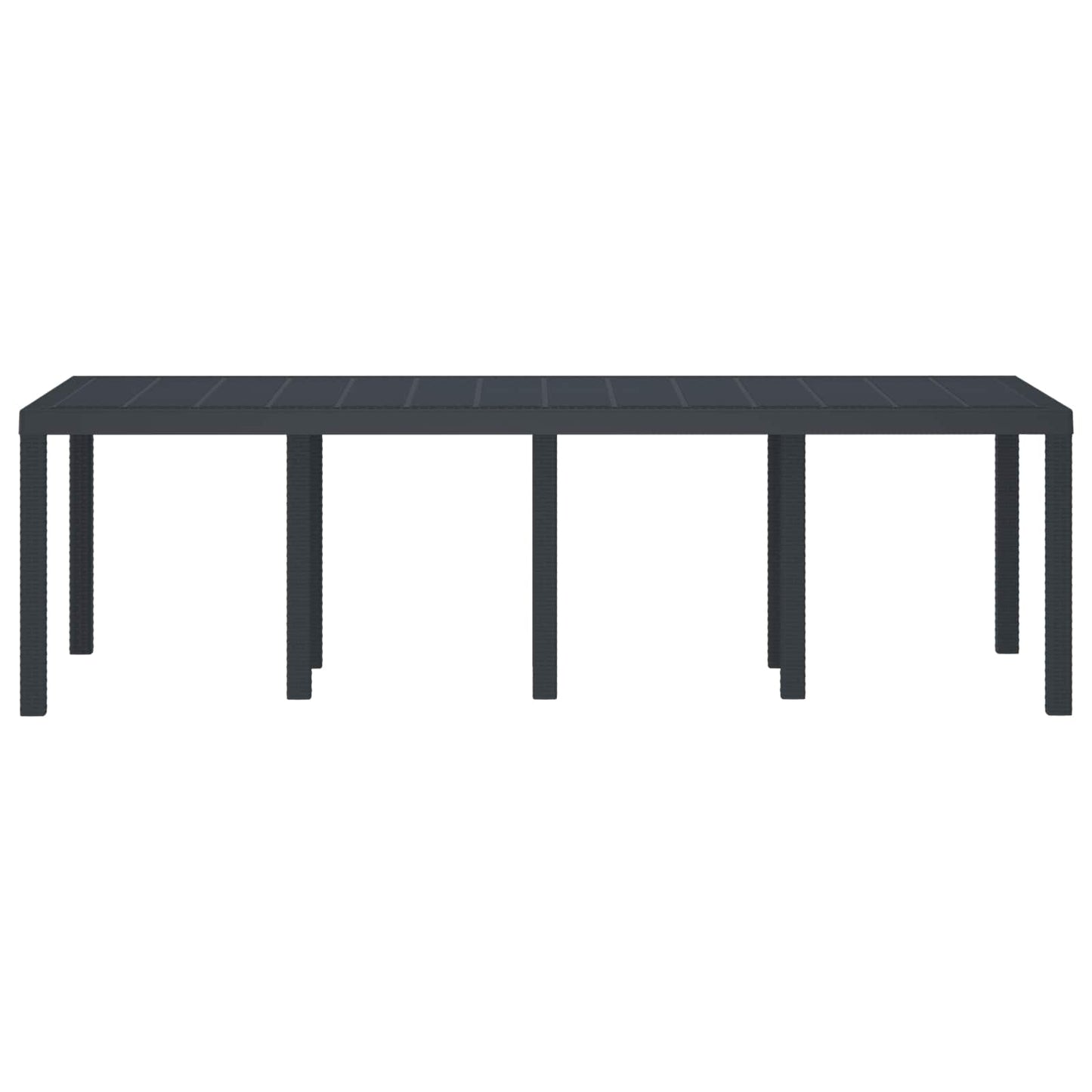 Mesa de Jantar para Jardim Antracite 250 x 100 x 73 cm vime PE