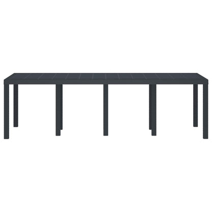 Mesa de Jantar para Jardim Antracite 250 x 100 x 73 cm vime PE