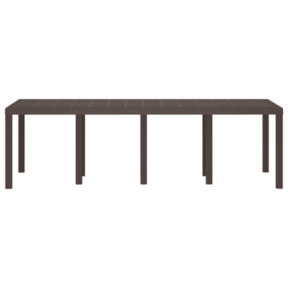 Mesa de Jantar para Jardim Castanho 250 x 100 x 73 cm vime PE