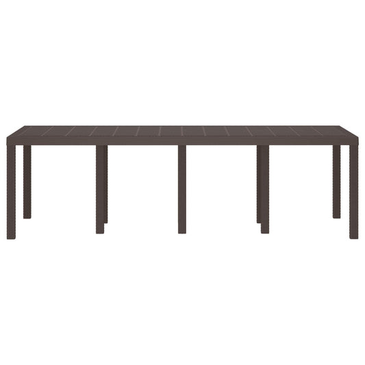 Mesa de Jantar para Jardim Castanho 250 x 100 x 73 cm vime PE