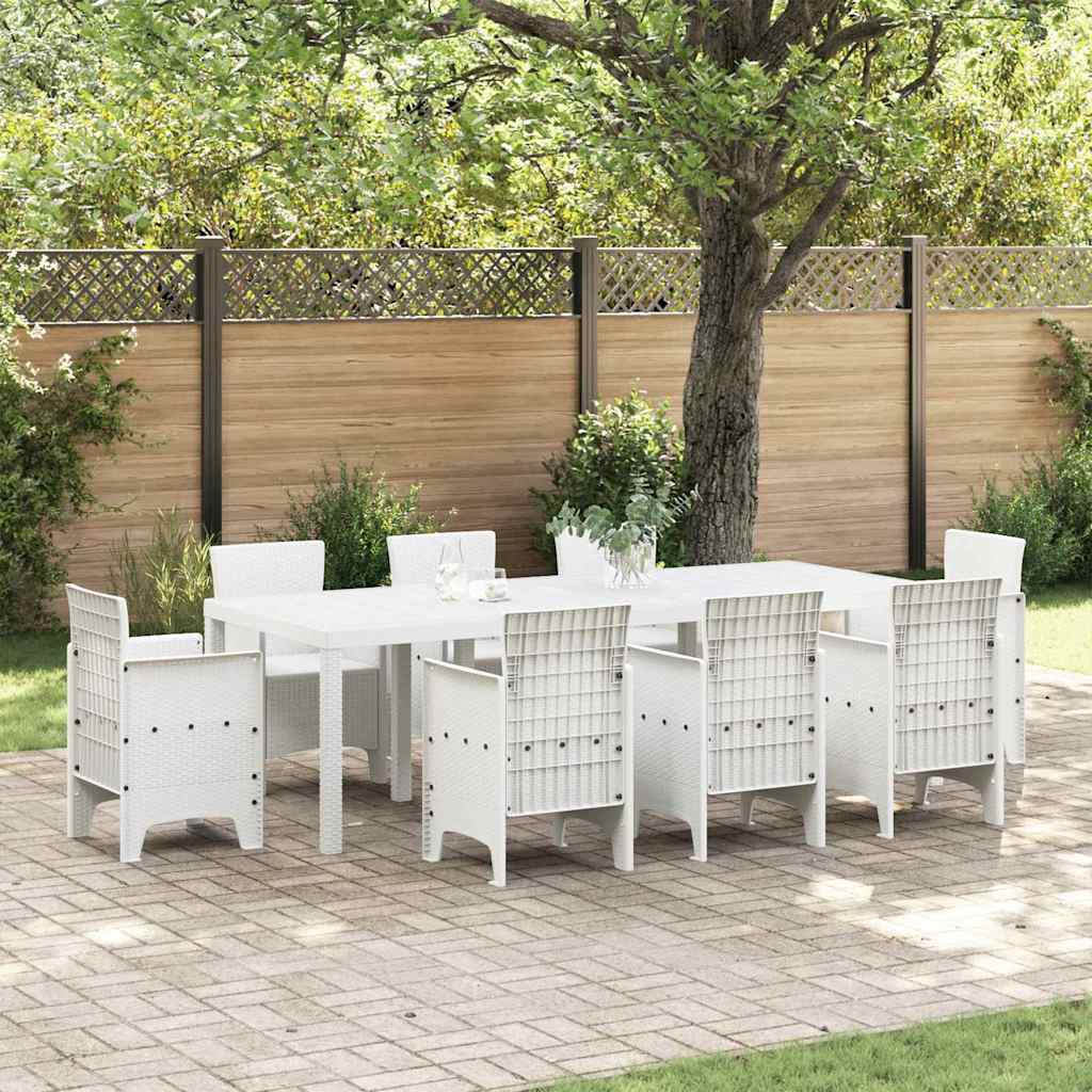 Mesa de Jantar para Jardim Branco 250 x 100 x 73 cm vime PE