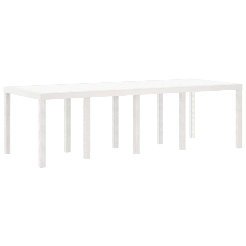 Mesa de Jantar para Jardim Branco 250 x 100 x 73 cm vime PE