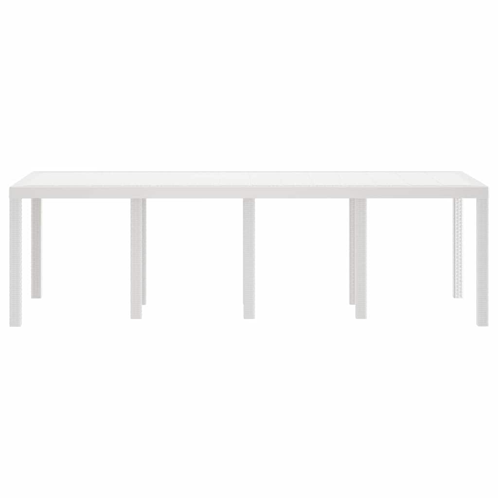 Mesa de Jantar para Jardim Branco 250 x 100 x 73 cm vime PE