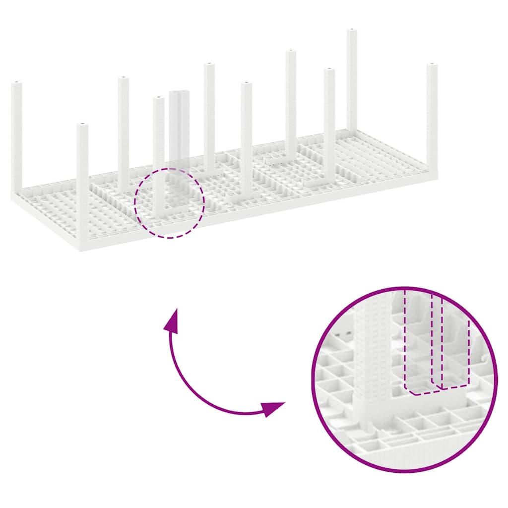 Mesa de Jantar para Jardim Branco 250 x 100 x 73 cm vime PE