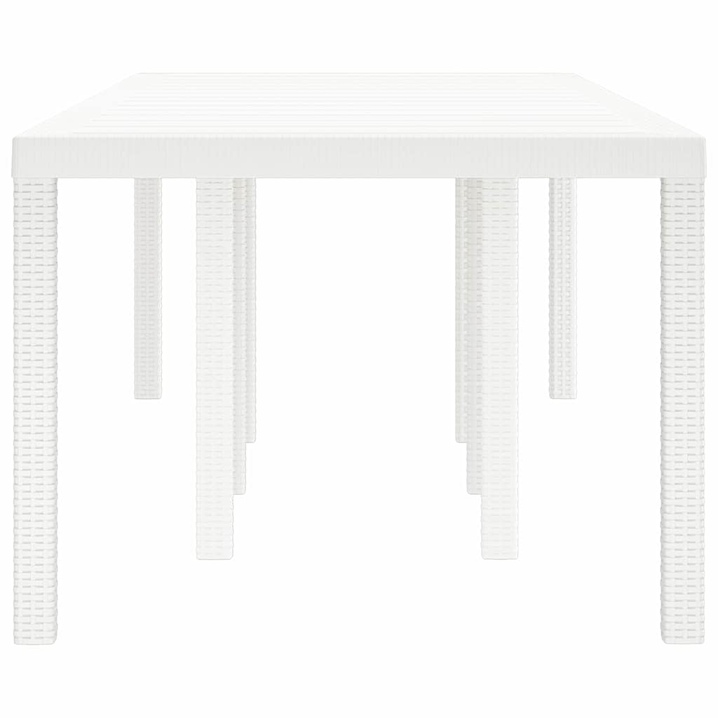 Mesa de Jantar para Jardim Branco 250 x 100 x 73 cm vime PE