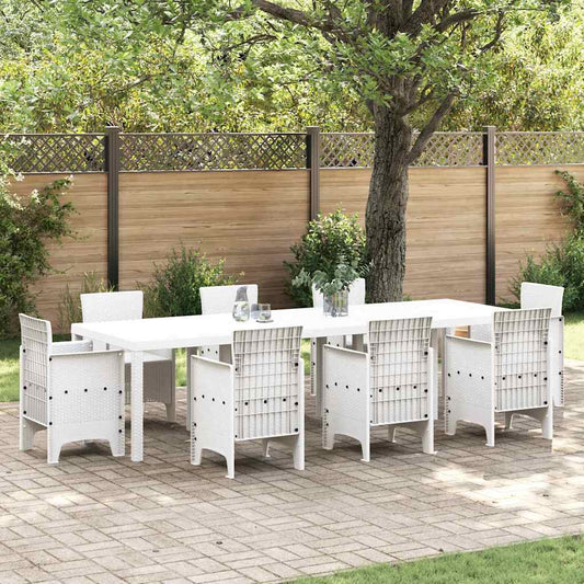 Mesa de Jantar para Jardim Branco 300 x 100 x 73 cm vime PE