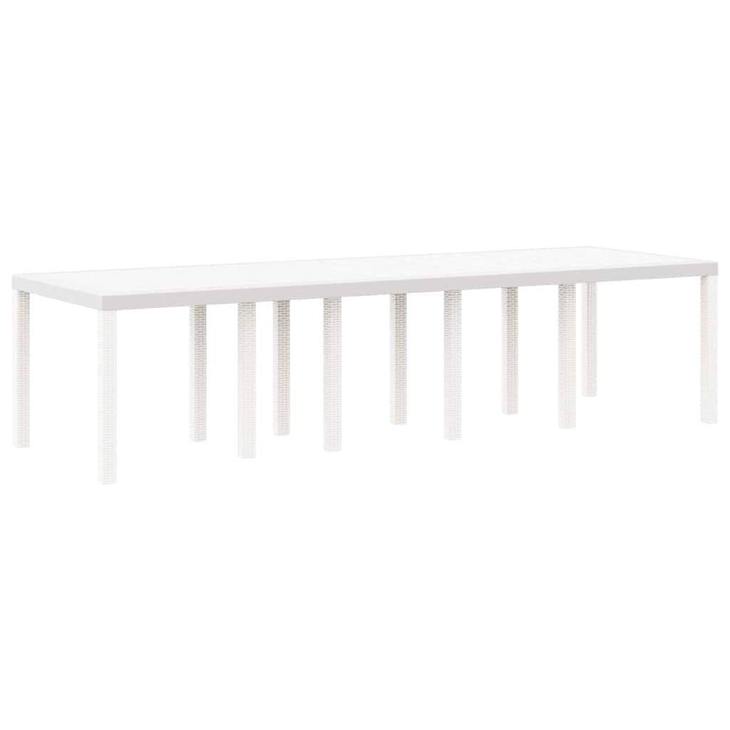 Mesa de Jantar para Jardim Branco 300 x 100 x 73 cm vime PE