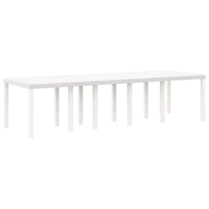 Mesa de Jantar para Jardim Branco 300 x 100 x 73 cm vime PE