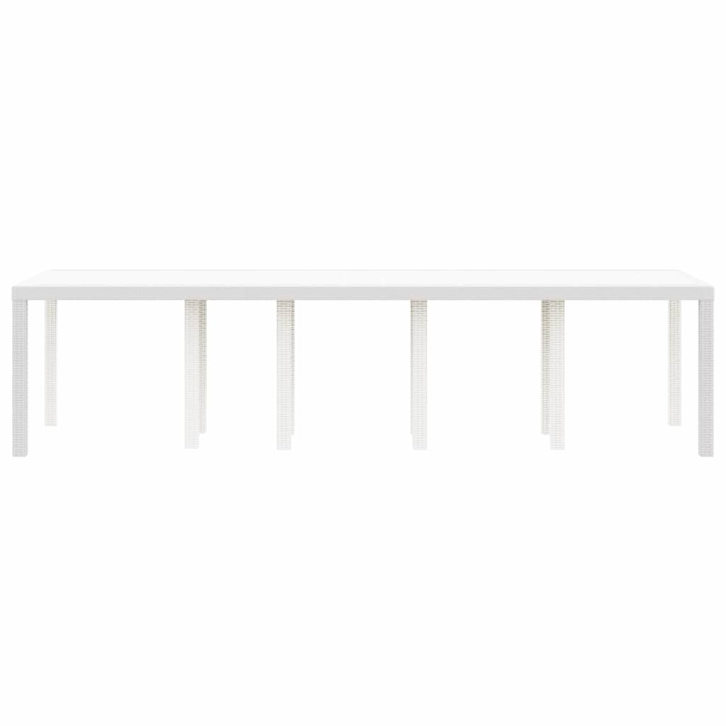 Mesa de Jantar para Jardim Branco 300 x 100 x 73 cm vime PE