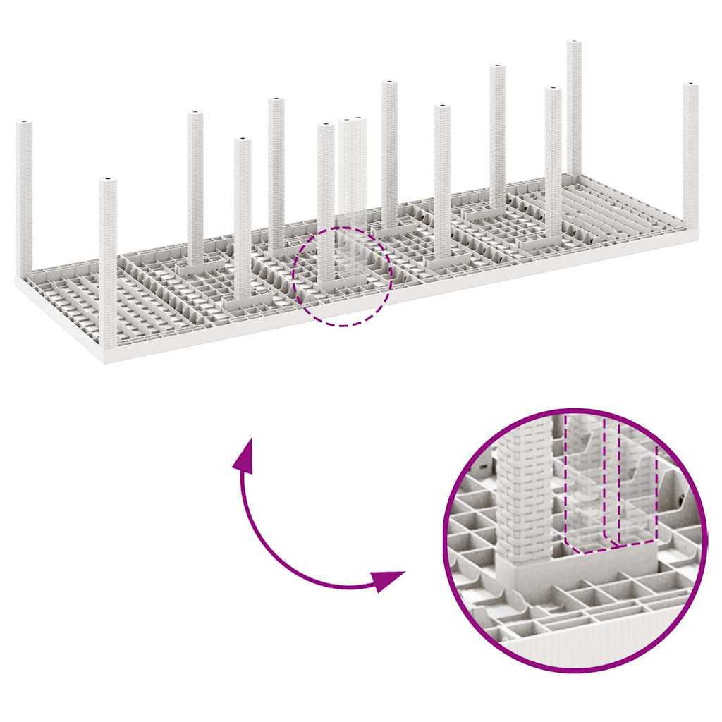 Mesa de Jantar para Jardim Branco 300 x 100 x 73 cm vime PE