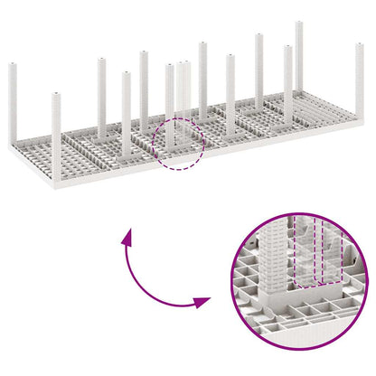 Mesa de Jantar para Jardim Branco 300 x 100 x 73 cm vime PE