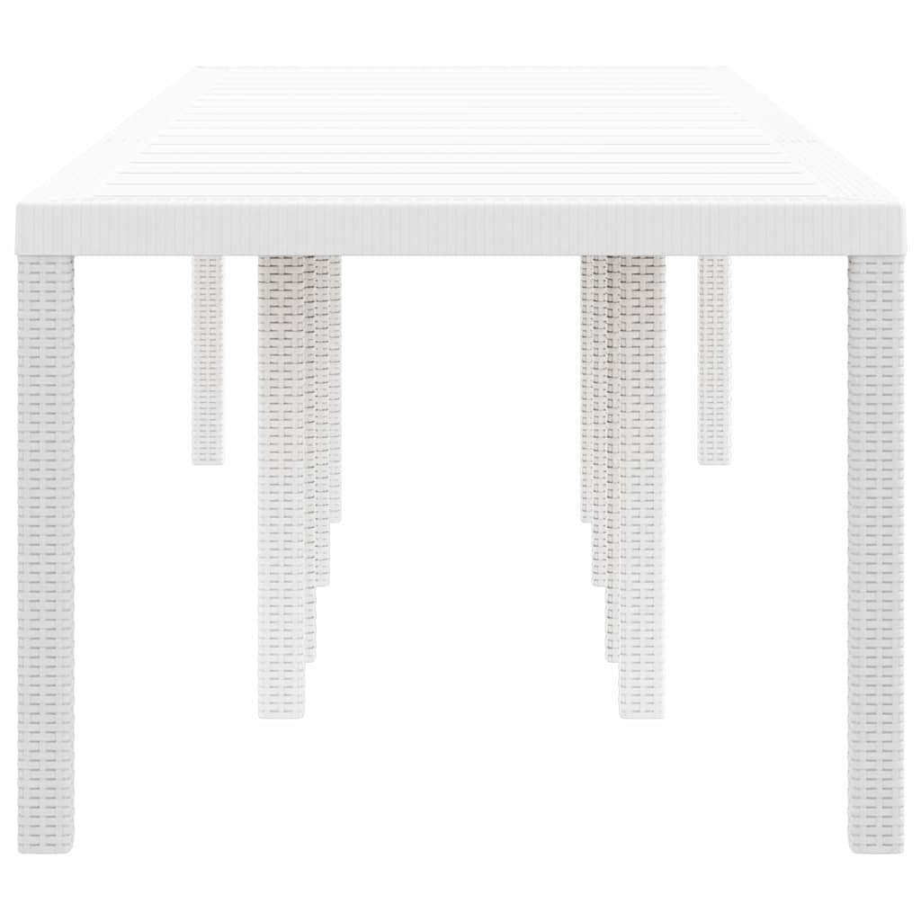 Mesa de Jantar para Jardim Branco 300 x 100 x 73 cm vime PE