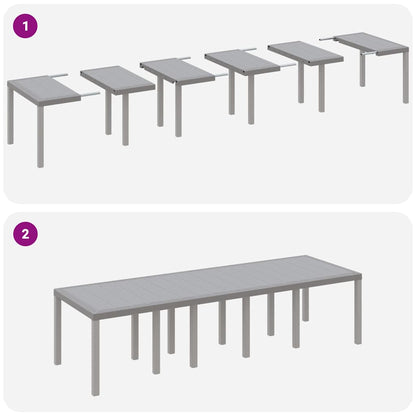 Mesa de Jantar para Jardim Cinzento-claro 300 x 100 x 73 cm