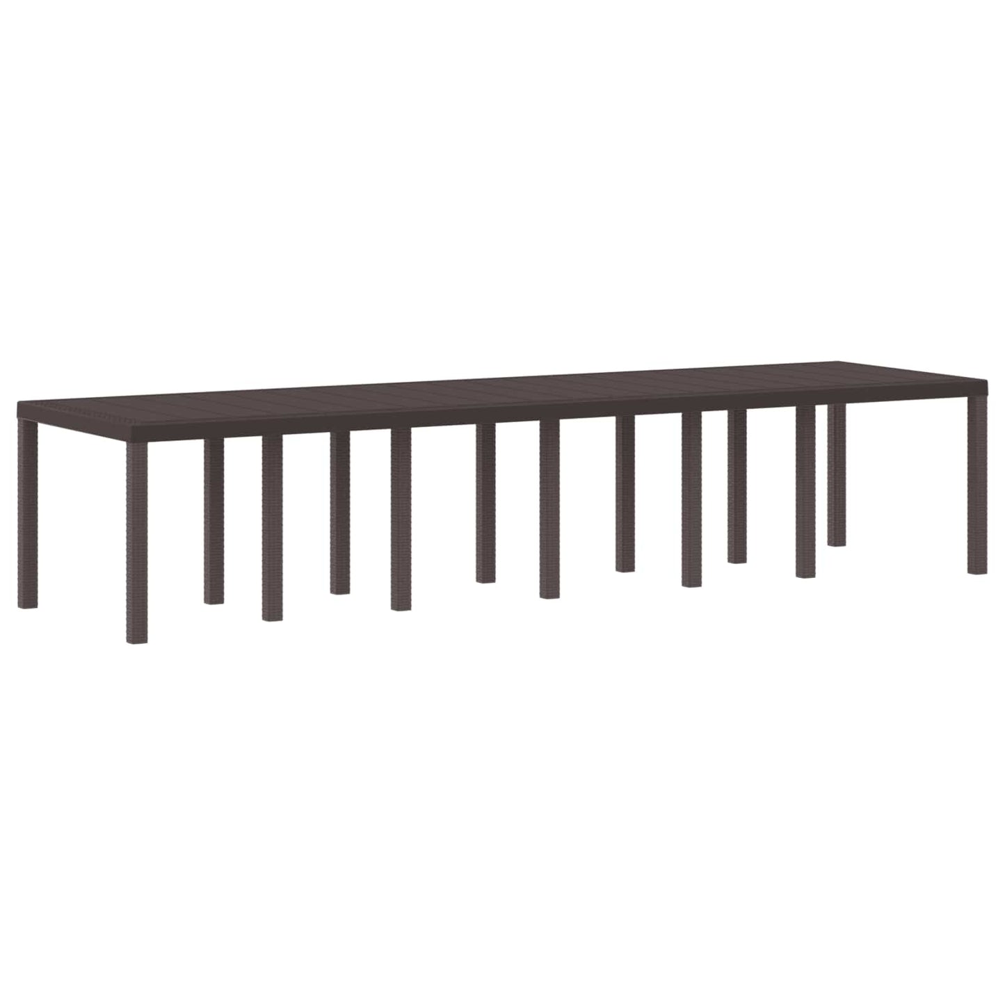 Mesa de Jantar para Jardim Castanho 350 x 100 x 73 cm vime PE