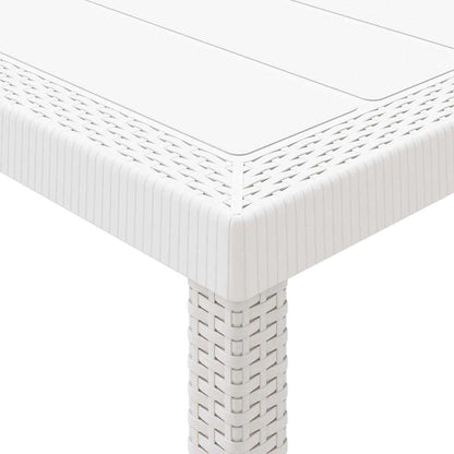 Mesa de Jantar para Jardim Branco 350 x 100 x 73 cm vime PE