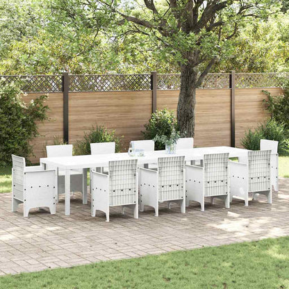 Mesa de Jantar para Jardim Branco 350 x 100 x 73 cm vime PE