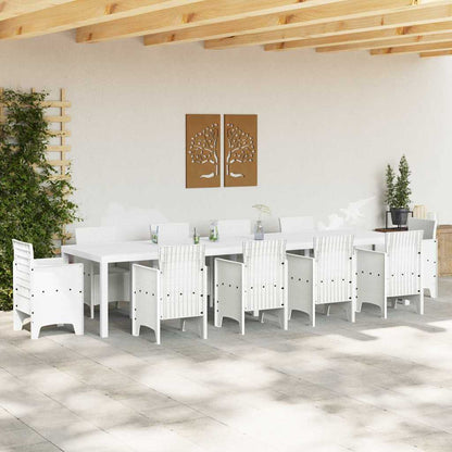 Mesa de Jantar para Jardim Branco 350 x 100 x 73 cm vime PE