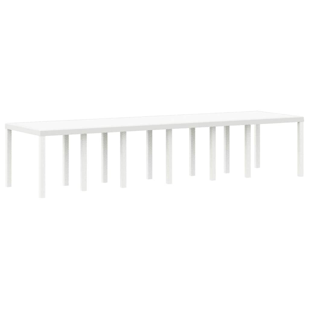 Mesa de Jantar para Jardim Branco 350 x 100 x 73 cm vime PE