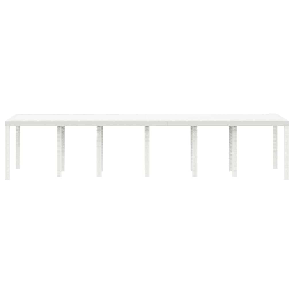 Mesa de Jantar para Jardim Branco 350 x 100 x 73 cm vime PE