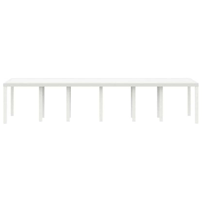 Mesa de Jantar para Jardim Branco 350 x 100 x 73 cm vime PE
