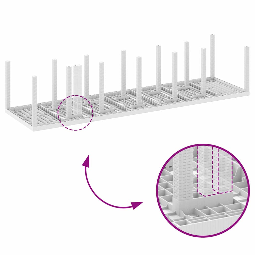 Mesa de Jantar para Jardim Branco 350 x 100 x 73 cm vime PE
