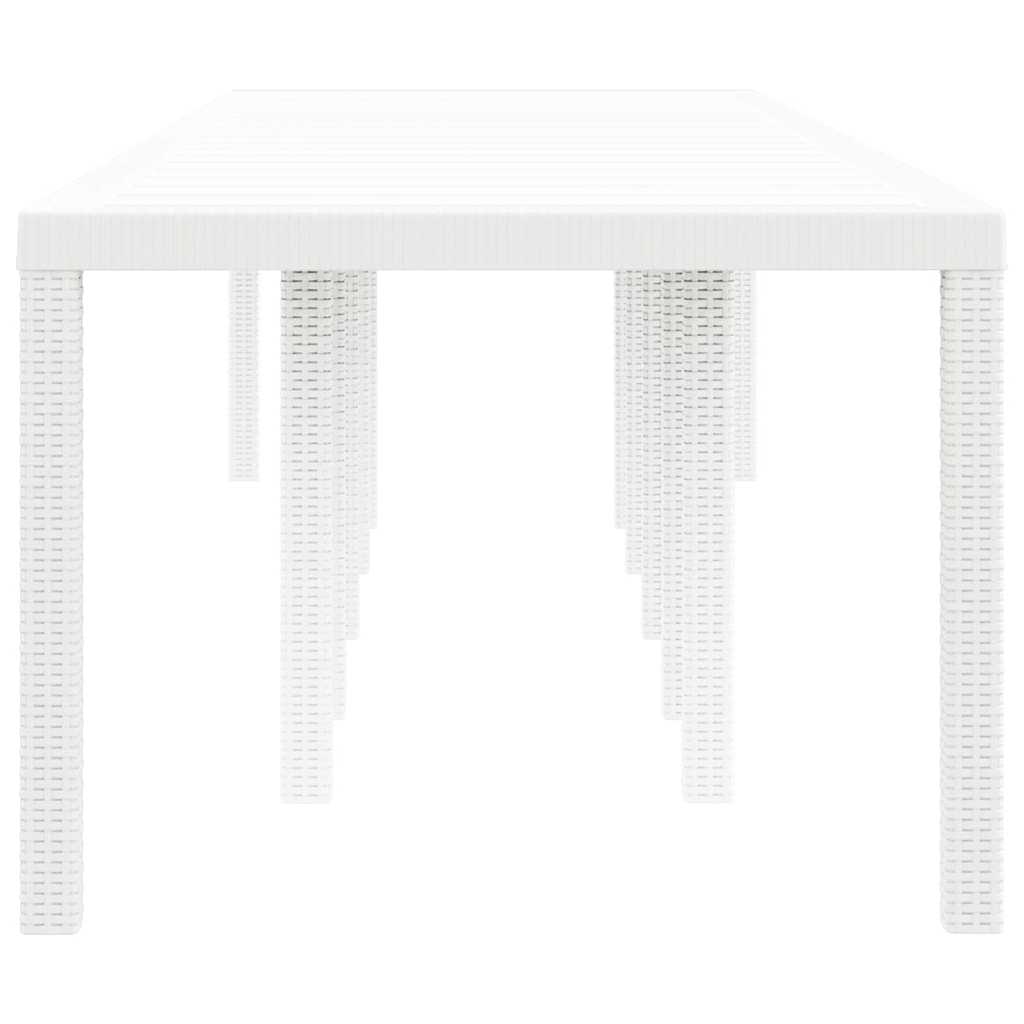 Mesa de Jantar para Jardim Branco 350 x 100 x 73 cm vime PE
