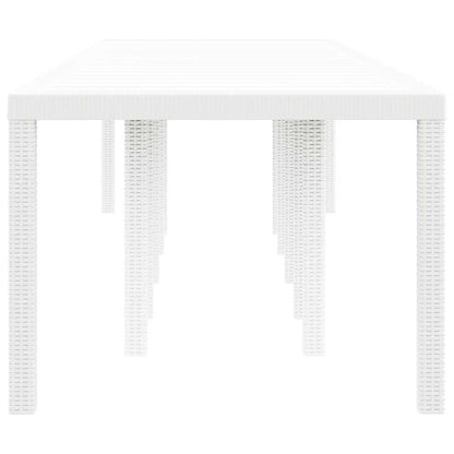 Mesa de Jantar para Jardim Branco 350 x 100 x 73 cm vime PE