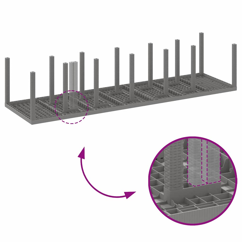 Mesa de Jantar para Jardim Cinzento-claro 350 x 100 x 73 cm