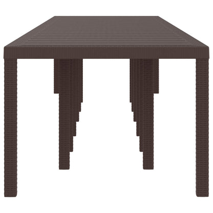 Mesa de Jantar para Jardim Castanho 400 x 100 x 73 cm vime PE