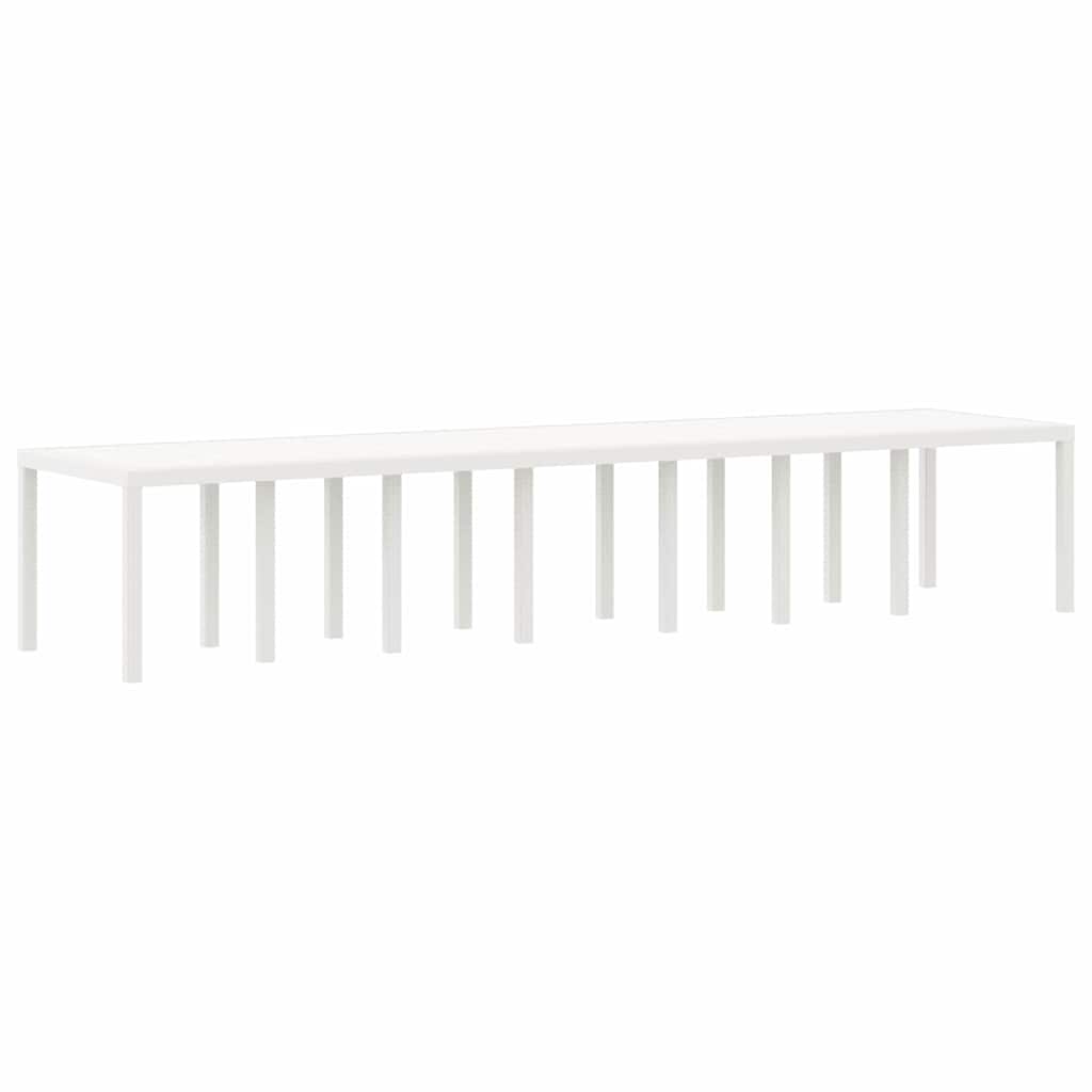 Mesa de Jantar para Jardim Branco 400 x 100 x 73 cm vime PE
