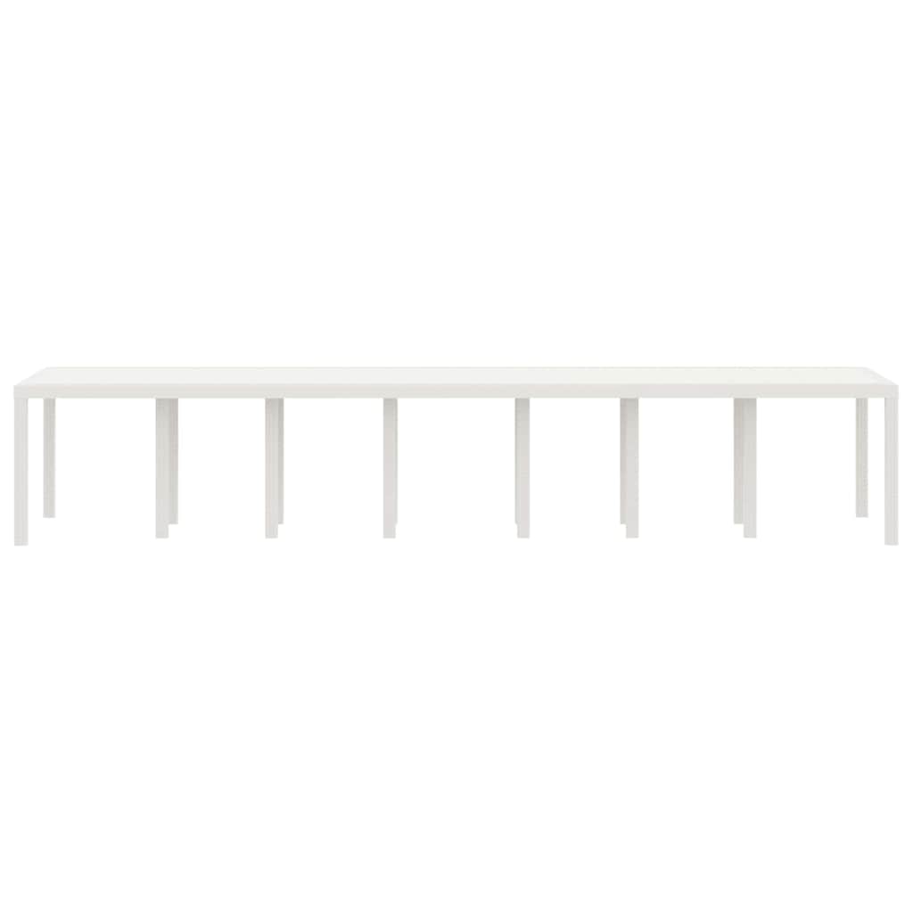 Mesa de Jantar para Jardim Branco 400 x 100 x 73 cm vime PE