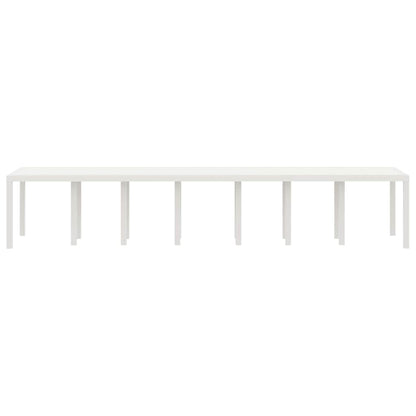 Mesa de Jantar para Jardim Branco 400 x 100 x 73 cm vime PE