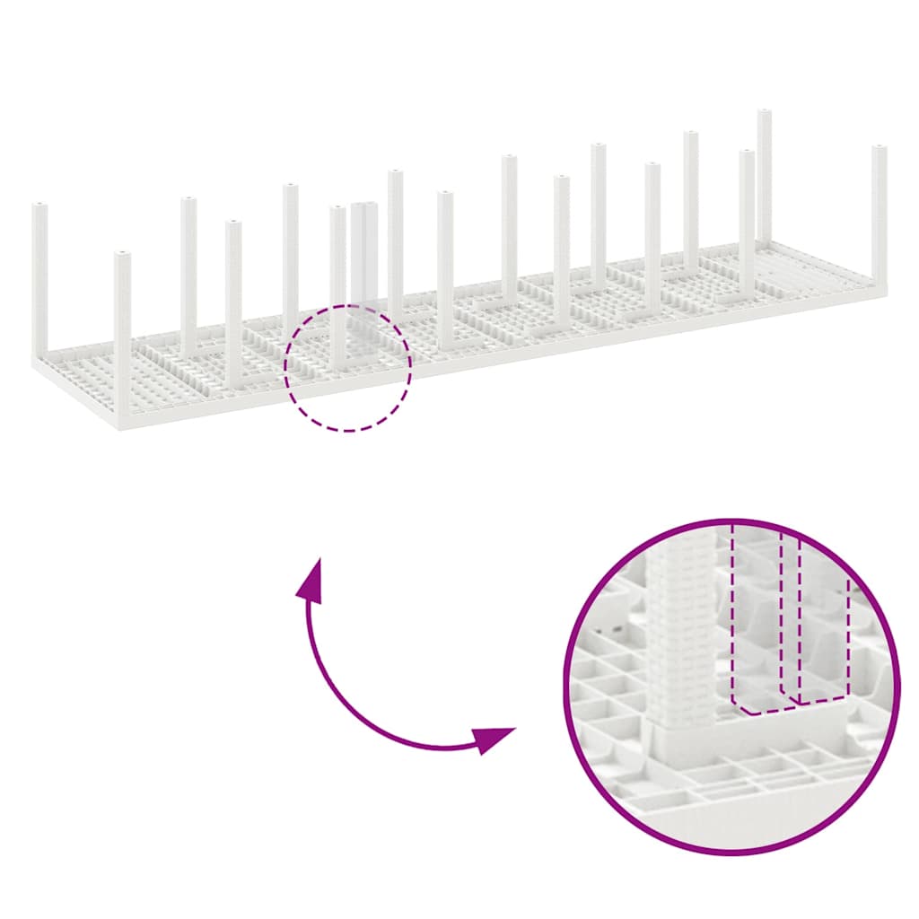 Mesa de Jantar para Jardim Branco 400 x 100 x 73 cm vime PE