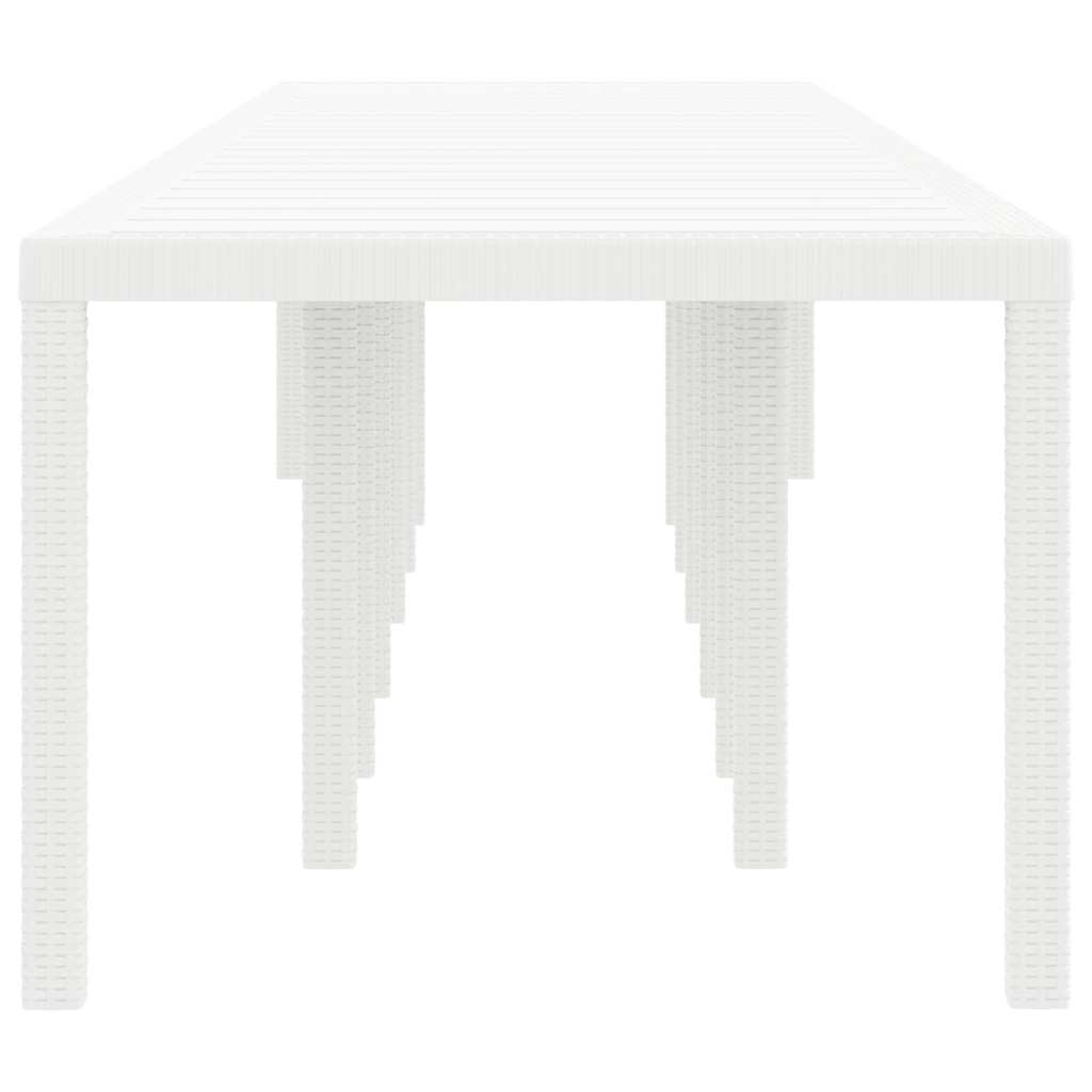 Mesa de Jantar para Jardim Branco 400 x 100 x 73 cm vime PE