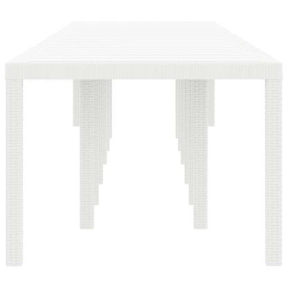 Mesa de Jantar para Jardim Branco 400 x 100 x 73 cm vime PE